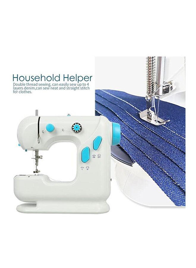 Multifunctional Electric Sewing Machine With LED Light Foot Pedal YFSM-306 White/Blue