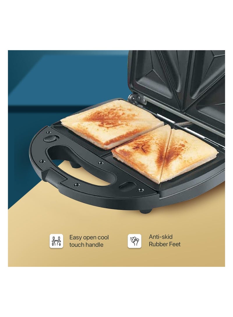 Premier 3-in-1 Sandwich Maker, 750 Watt, With Detachable Plates For Toast, Waffle And Grill - Psm03, Multifunctional Electric Non Stick Compact, Versatile, Easy To Clean Sandwich Maker