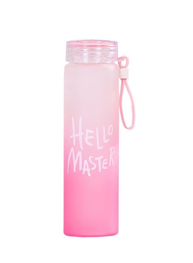 Hello Master Borosilicate Glass Water Bottle Pink 450ml