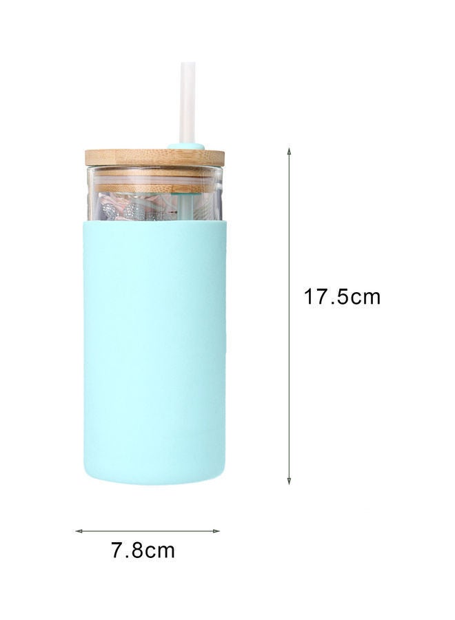 Anti-Scalding Water Bottle With Straw Blue/Beige