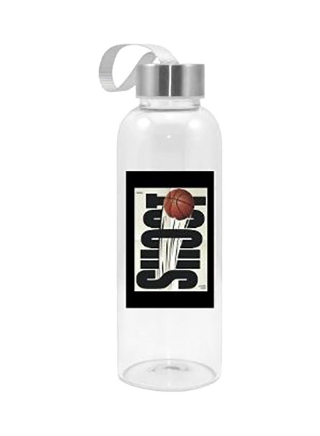 Printed Glass Water Bottle Clear