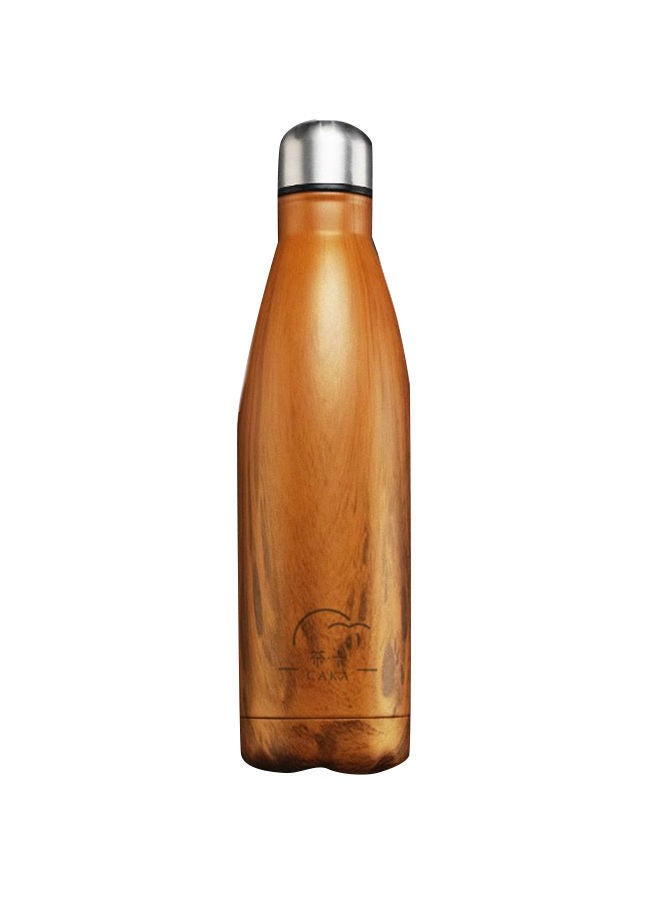 New Vacuum Stainless Steel Water Bottle Brown 500ml