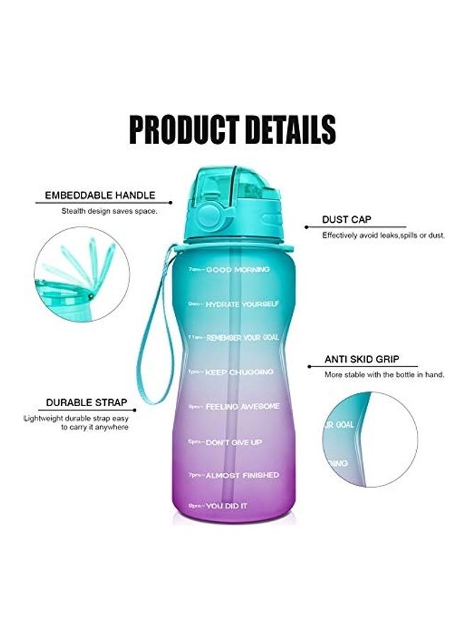 Plastic Water Bottle With Time Marker Green/Purple