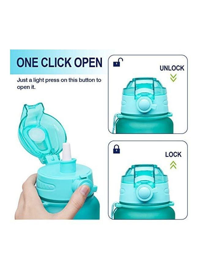 Plastic Water Bottle With Time Marker Green/Purple