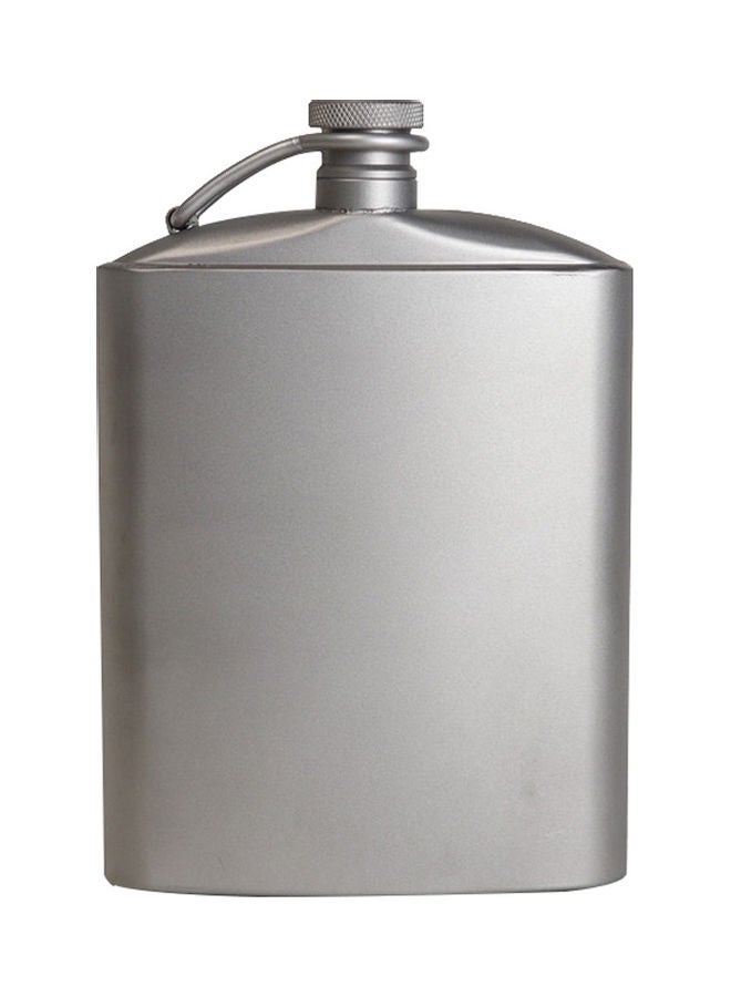 Titanium Hip Flask Silver 18 x 5 12.5cm