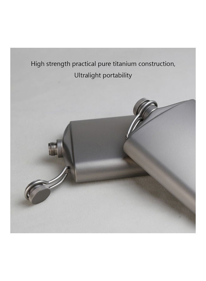 Titanium Hip Flask Silver 18 x 5 12.5cm