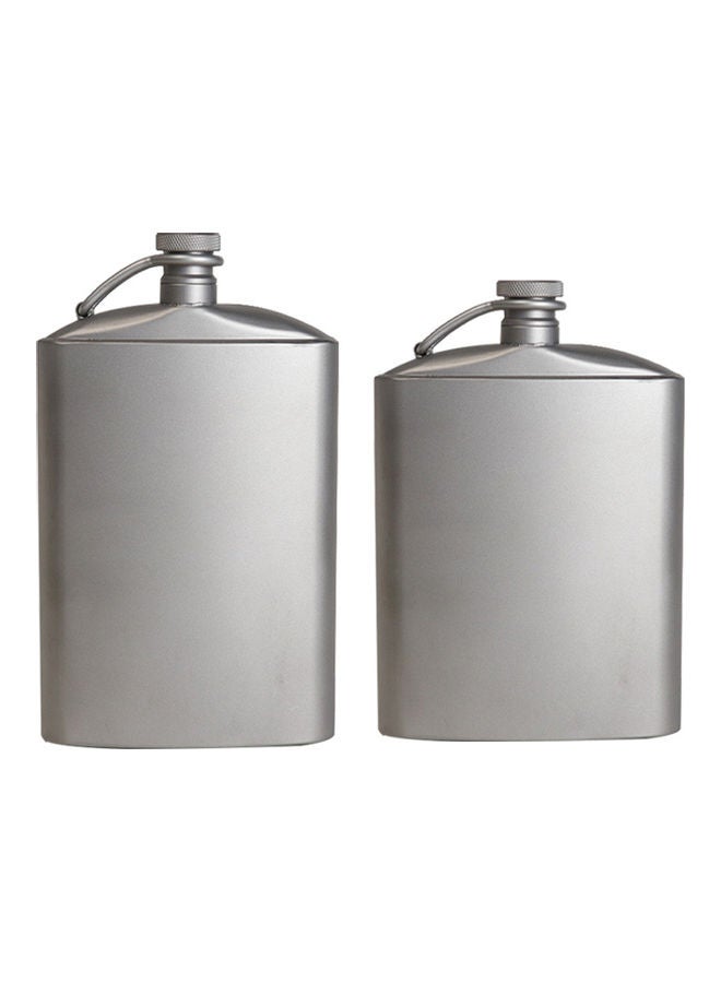 Titanium Hip Flask Silver 18 x 5 12.5cm