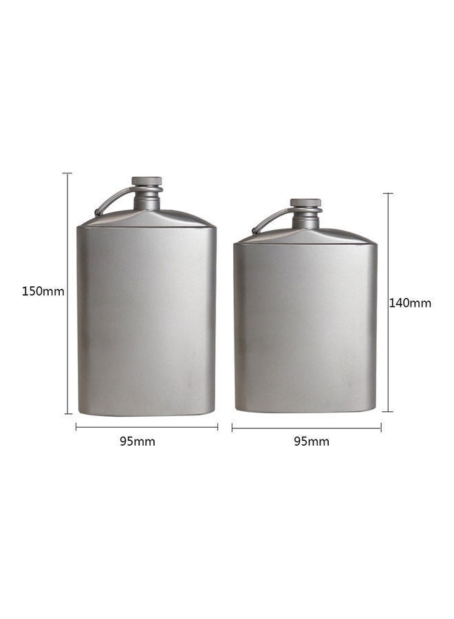 Titanium Hip Flask Silver 18 x 5 12.5cm