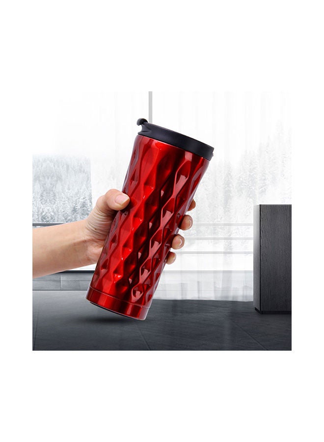 Portable Double-Layer Insulated Thermos Outdoor Flask Bottle Red 20.5x8.8x8.8cm