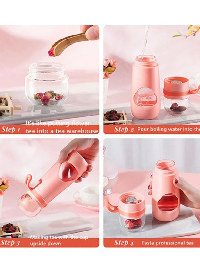 Glass Teamaker Pink/White 450ml