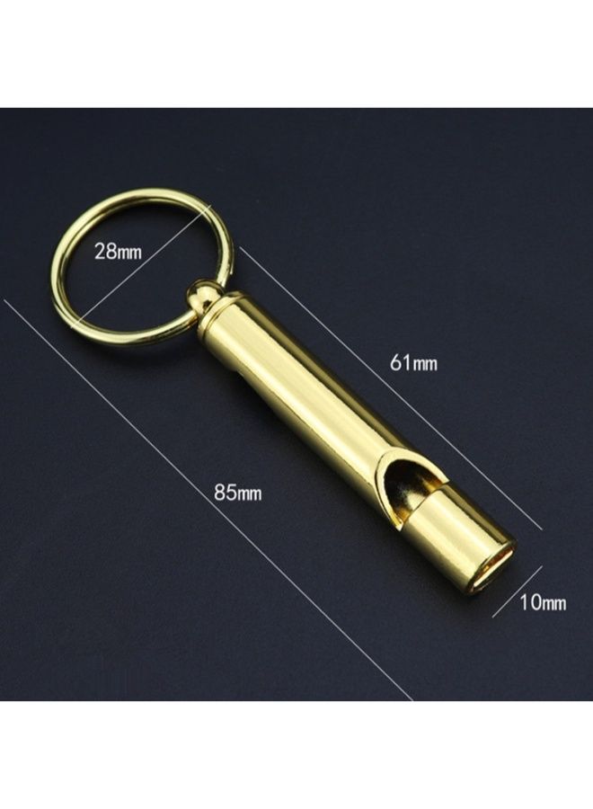 2-Piece Metal Whistle Keychain Bottle Opener Gold 10 x 6 2centimeter