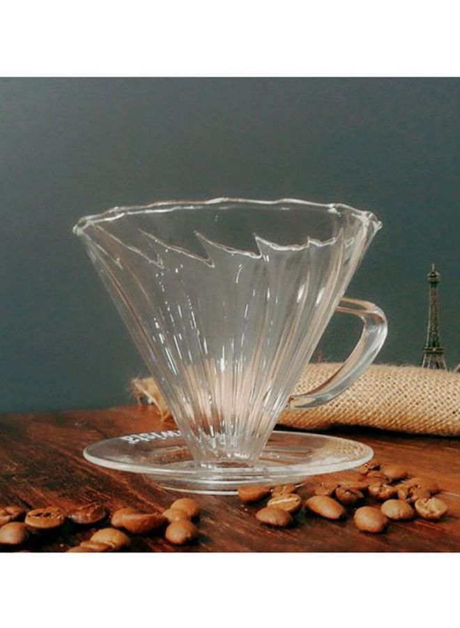 4-Piece Glass Coffee Drip Filter Pot Clear 11.3x10.1cm