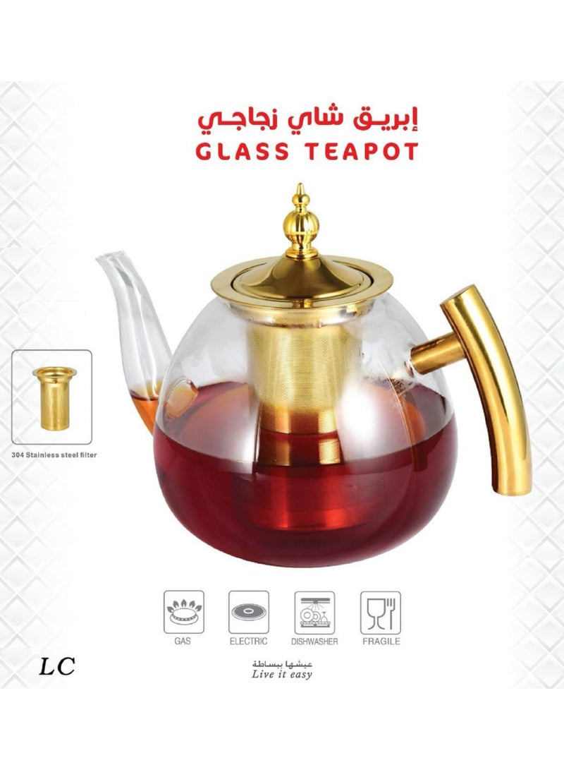 Transparent High Boron Glass Teapot