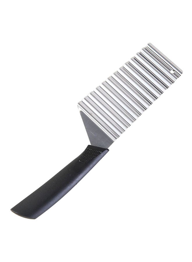 Wavy Potato Cutting Knife Silver/Black