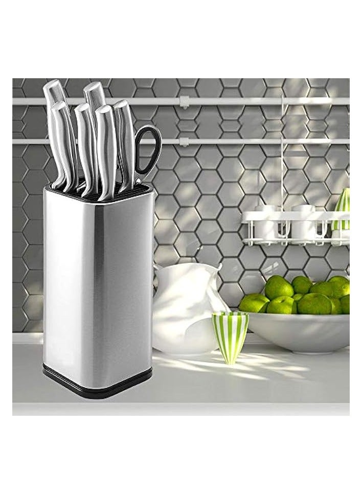 Universal Knife Blocks,Easy Cleaning with Removable Top and Bottom Stainless Steel Knife Holder Stable