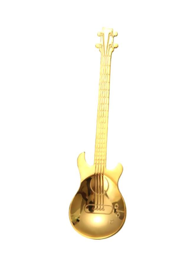 Stainless Steel Guitar Shaped Spoon Gold 3.2x0.5x12centimeter