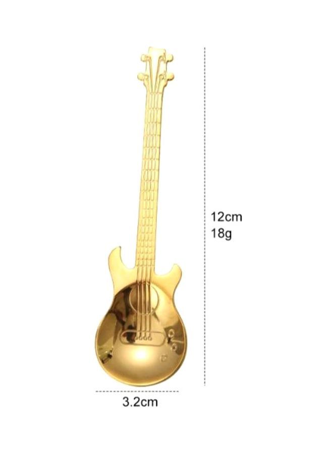 Stainless Steel Guitar Shaped Spoon Gold 3.2x0.5x12centimeter