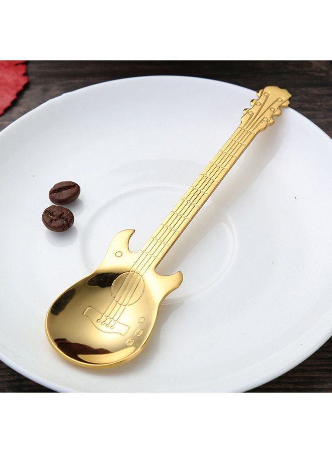 Stainless Steel Guitar Shaped Spoon Gold 3.2x0.5x12centimeter