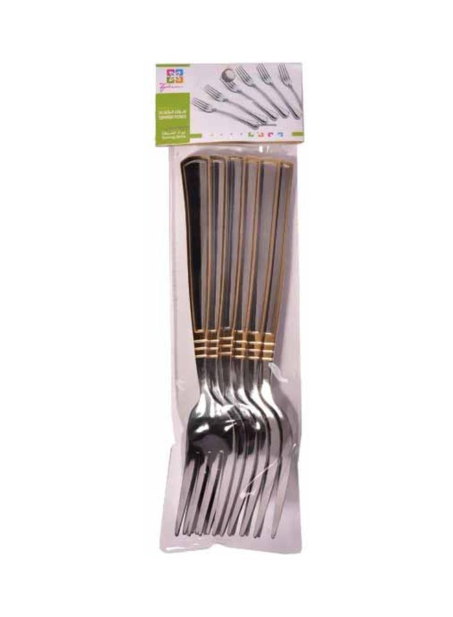 6-Piece Stainless Steel Fork Set Silver