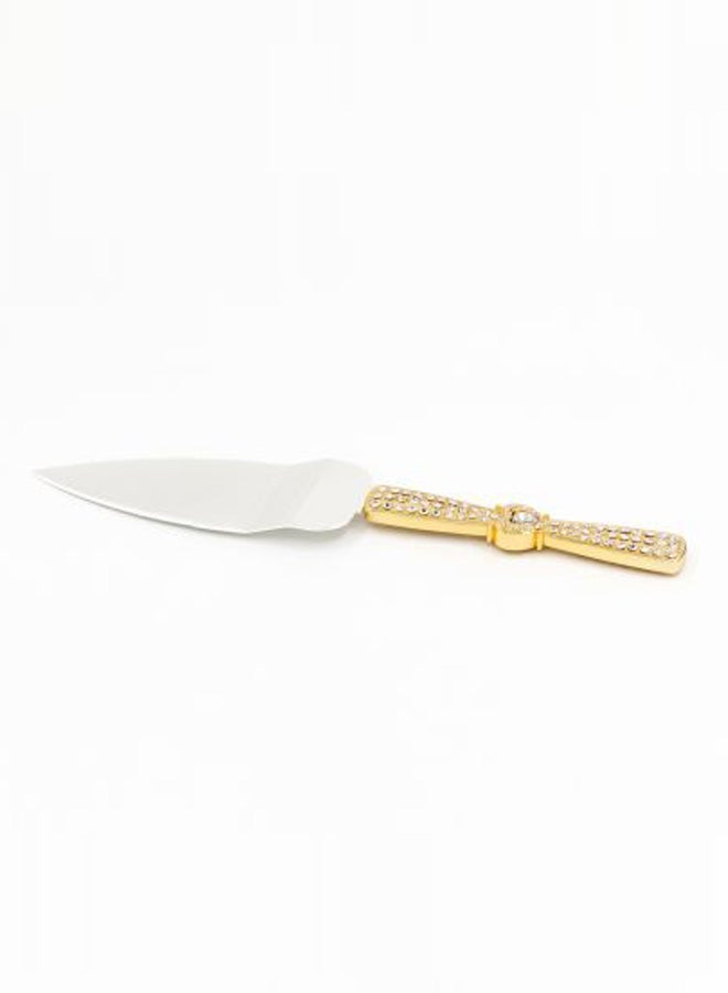 2-Piece Cake Knife Set Gold/Silver 1xCake Shovel 13x37x3 , 1xLarge 20cm