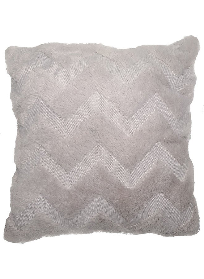 Double-Sided Plush Pillow And Cover Set Grey 45x45cm