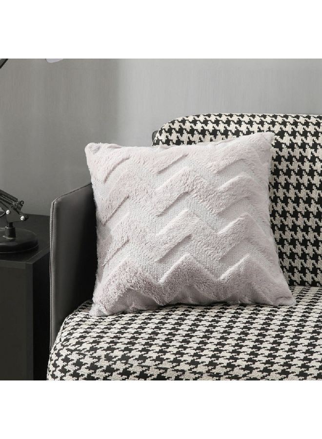 Double-Sided Plush Pillow And Cover Set Grey 45x45cm