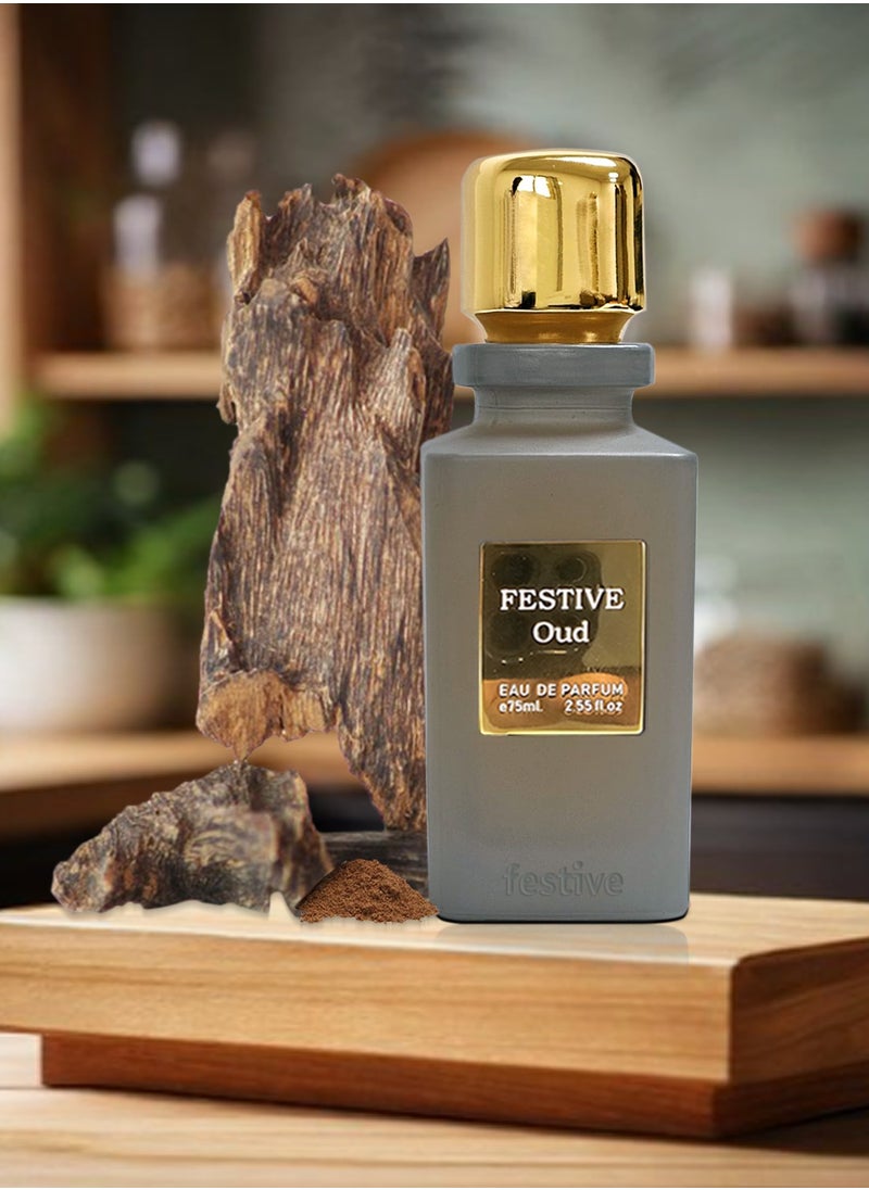 Oud by Festive, Eau De Parfum,Preniun Quality Oud Fragraance UNISEX,for both Men And Women 75ml