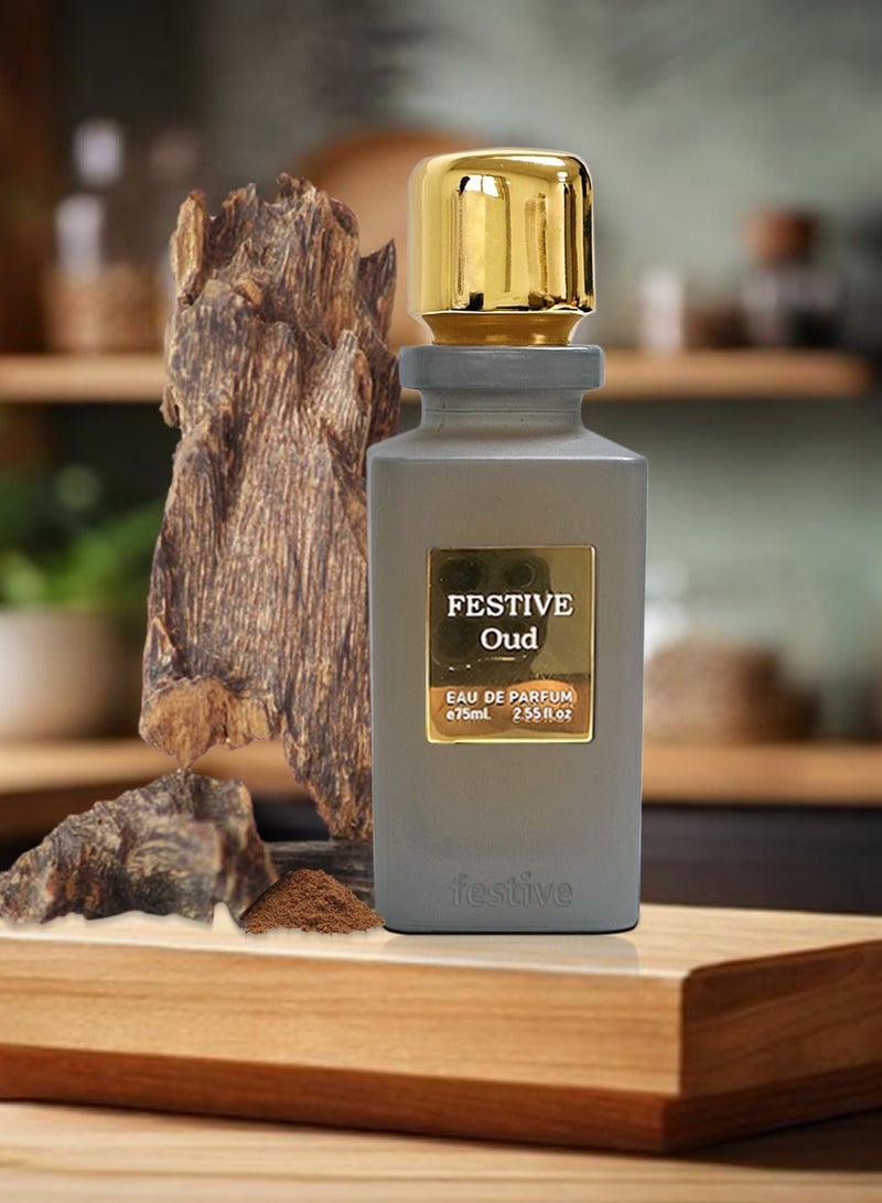 Oud by Festive, Eau De Parfum,Preniun Quality Oud Fragraance UNISEX,for both Men And Women 75ml