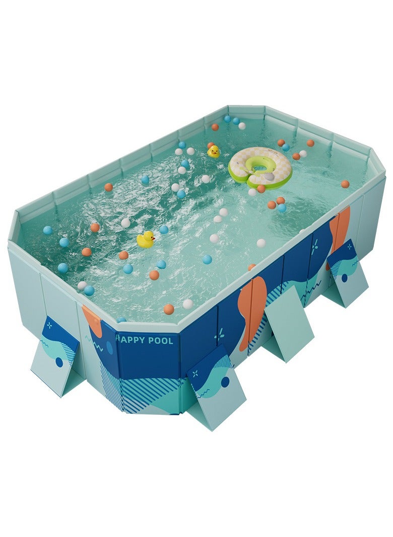 Outdoor Foldable Swimming Pool for kids and Adults Non-Inflatable Hard Plastic Anti-Slip PVC Family Pool Summer Water Party for Outdoor Garden Backyard 2.6m/102in