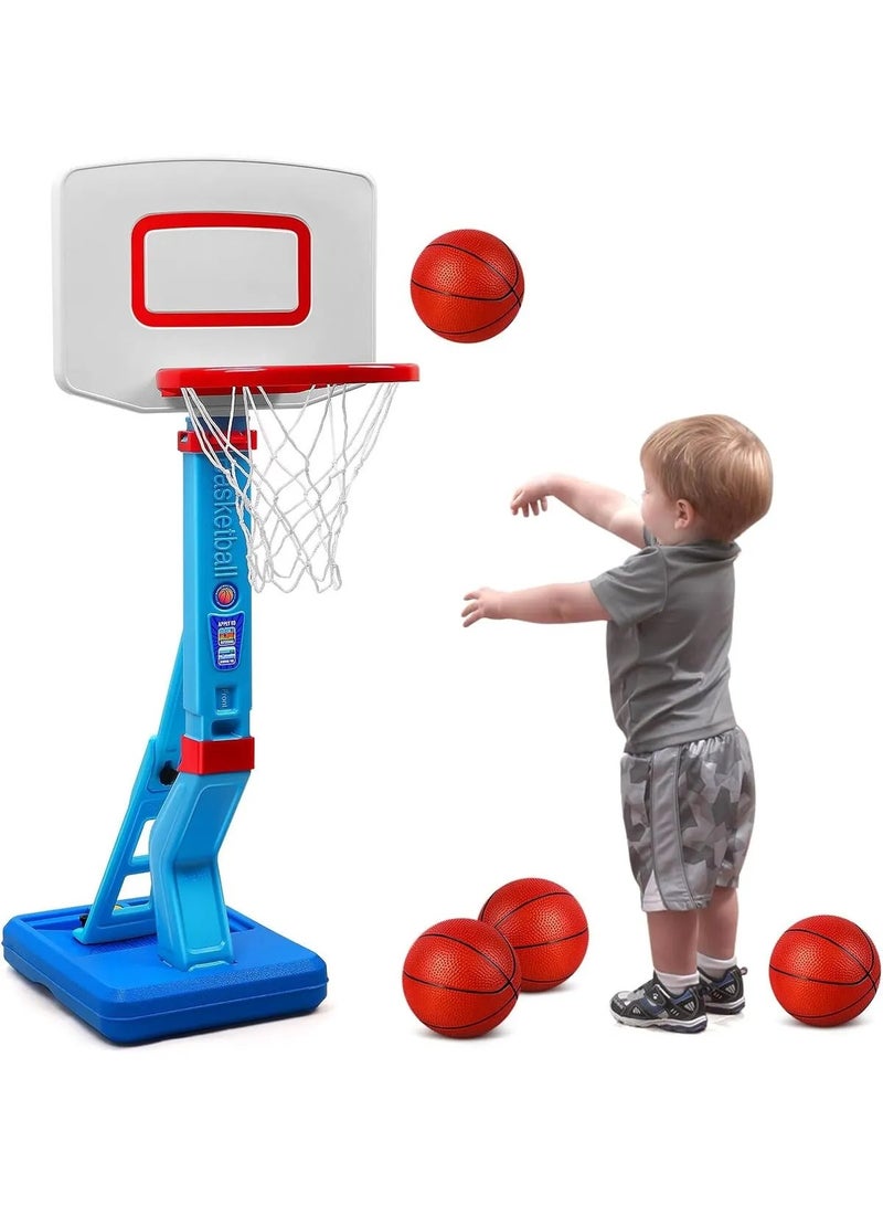 Basketball Hoop Open Air Indoor Stand, Adjustable 70-138 cm Mini Basketball Hoop