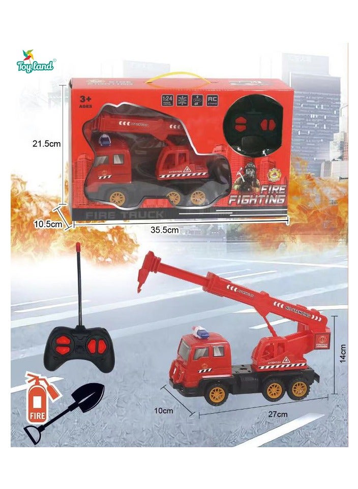 Rechargeable 1:24 Scale 4WD 2.7 Mhz Rc Fire Fighter Truck Toy for Children