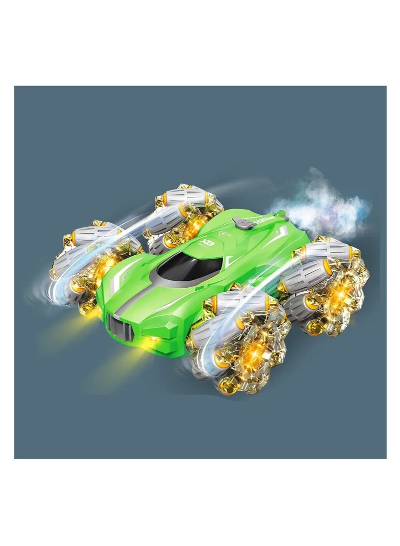 Rechargeable 1:14 Remote Control 4WD Electric Stunt Car 360 Rotate with Mist Spray Light Rc Drift Car Children Toys Stunt Car-Assorted Colour