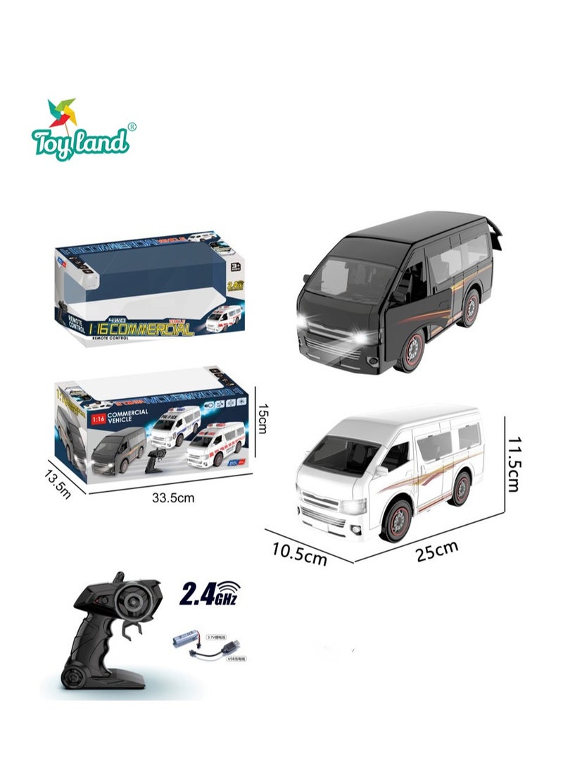 Rechargeable 1:16 Scale 4WD 2.4 Ghz RC Commercial Vehicle Truck for Children with Light-Assorted Colour