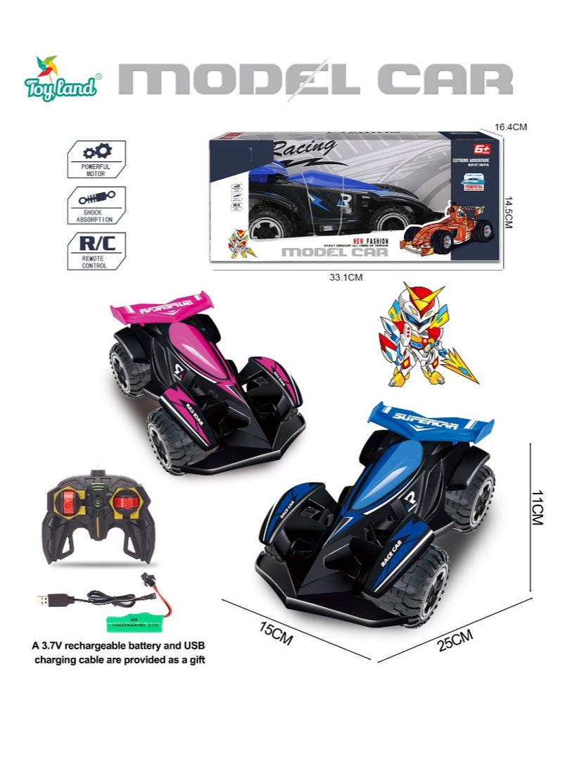 Rechargeable High Speed Remote Control Rc Racing Toy Car- Assorted Colour