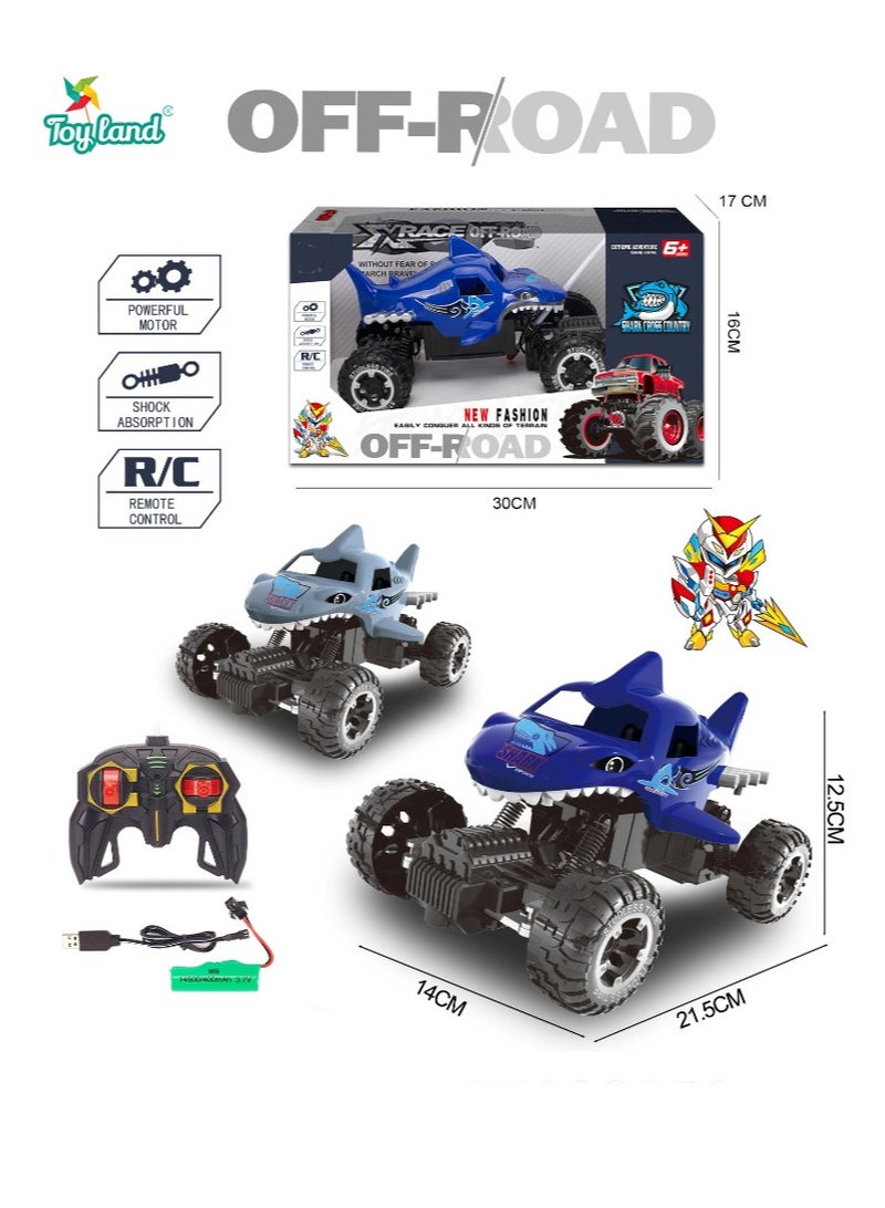 Rechargeable Remote Control Simulation Rc Shark Off Road Rc Toy Car for Children- Assorted Colour