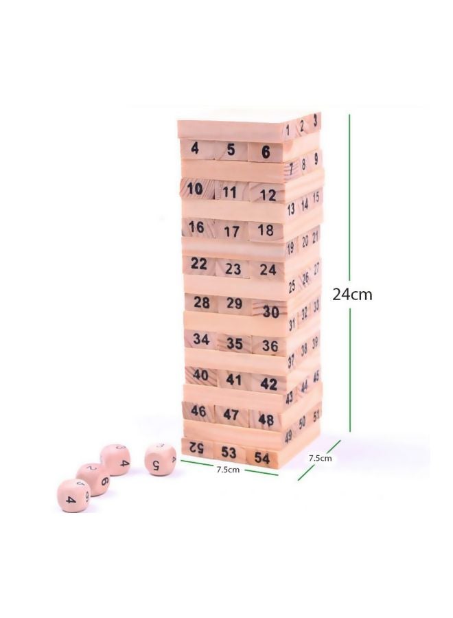 48-Piece Wooden Building Block Set