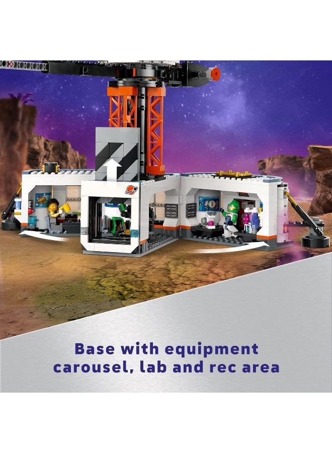 LEGO City Space Base and Rocket Launchpad, Planet Exploration Toy, Building Kit for Creative Role Play, Rocket Ship Toy for Kids Ages 8 Plus, 6 Minifigures, Robot and 2 Alien Action Figures