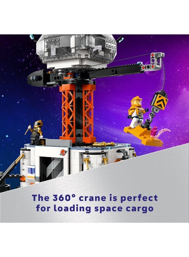 LEGO City Space Base and Rocket Launchpad, Planet Exploration Toy, Building Kit for Creative Role Play, Rocket Ship Toy for Kids Ages 8 Plus, 6 Minifigures, Robot and 2 Alien Action Figures