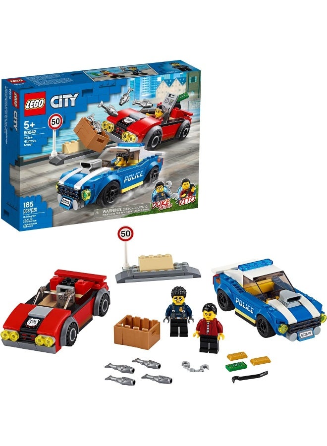 LEGO City Police Highway Arrest 60242 Police Toy, Fun Building Set for Kids, New 2020 (185 Pieces)