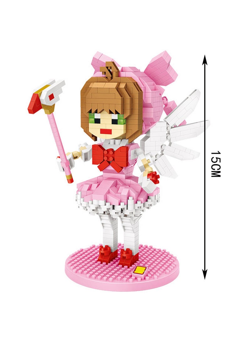 760pcs Pink Girl Model Set Building Blocks Leisure Decompression Assembly Toys Children Adult Home Decorations