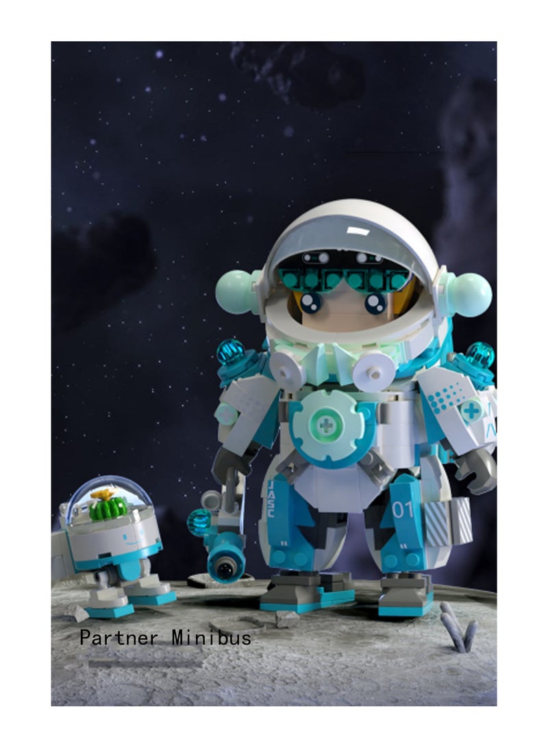 Blue Astronaut Spaceman Model Set Building Blocks Leisure Decompression Assembly Toys Children Adult Home Decorations