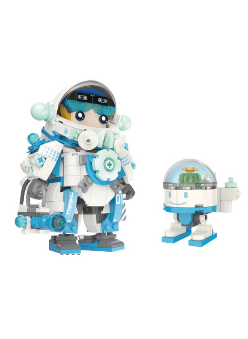 Blue Astronaut Spaceman Model Set Building Blocks Leisure Decompression Assembly Toys Children Adult Home Decorations