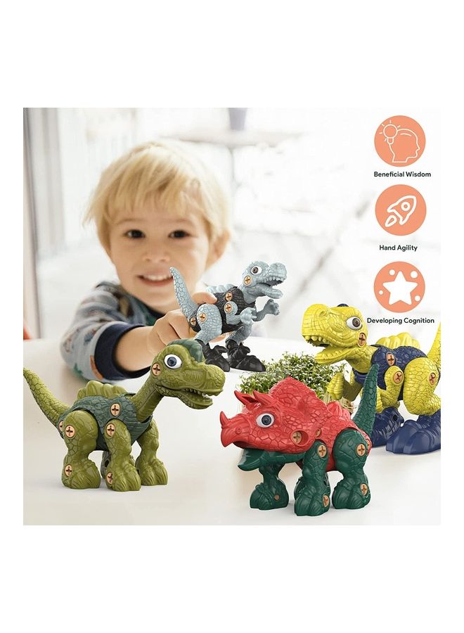 4-Pieces Electric Drill Construction Dinosaur Toys Set 30x16cm