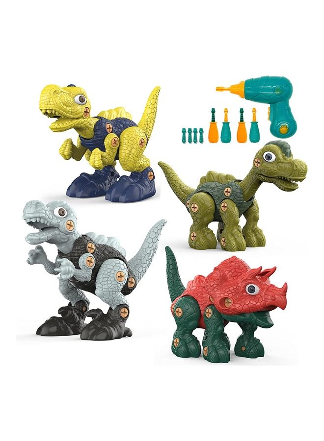 4-Pieces Electric Drill Construction Dinosaur Toys Set 30x16cm