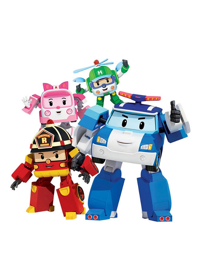 4-Piece Transforming Robot Figure Set 5inch