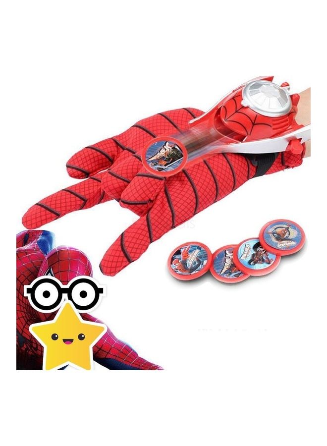 Soft Fabric Spiderman Gloves With Disc Launcher