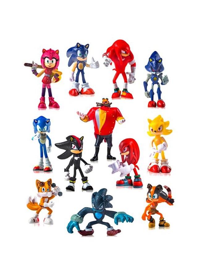 6-Piece Sonic The Hedgehog Non-Toxic Action Figure Toy Set For Kids, 3+ Years 25x25x8cm