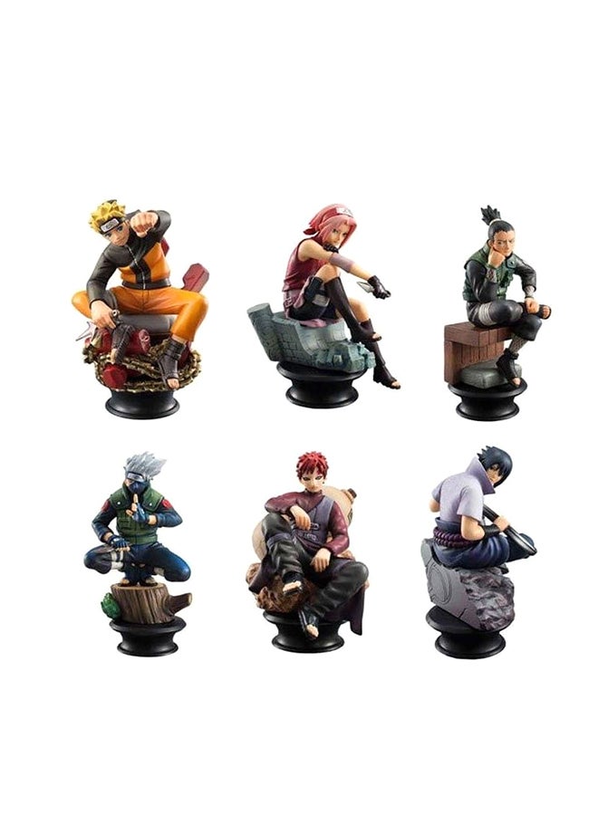 6-Piece Naruto Anime Statue Model Action Figure Toy Collection Set For Kids 6x2x7inch