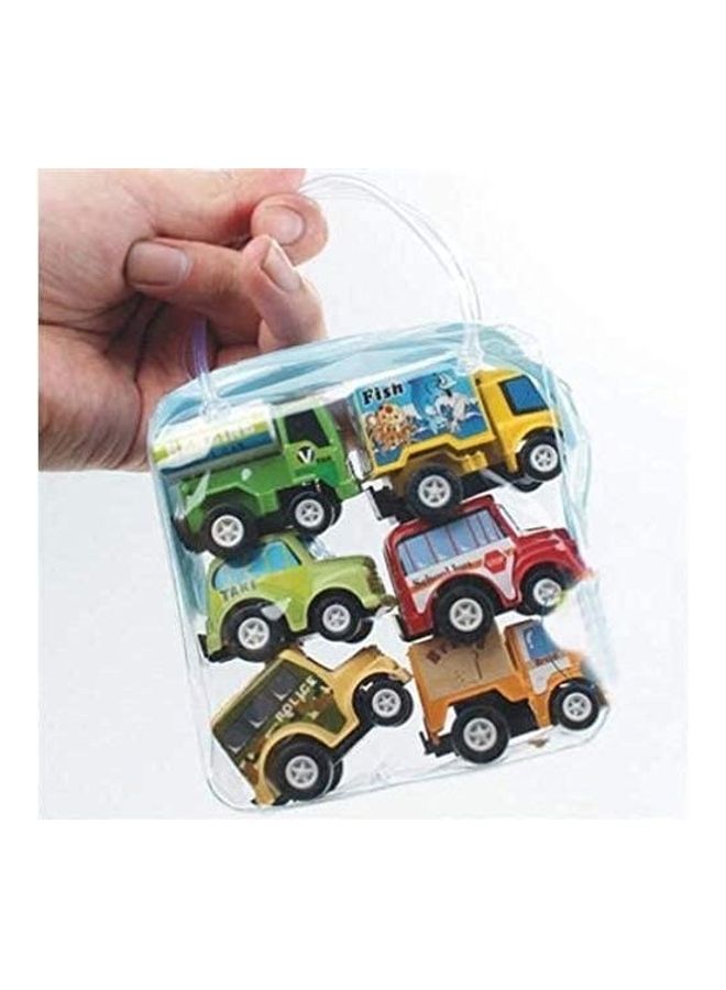 6-Piece Pull Back Car Multicolour