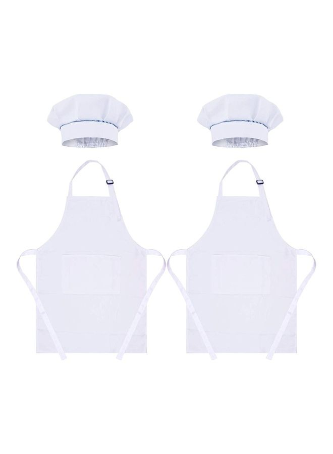 2-Piece Kids Aprons with Chef Hat and Sleeve